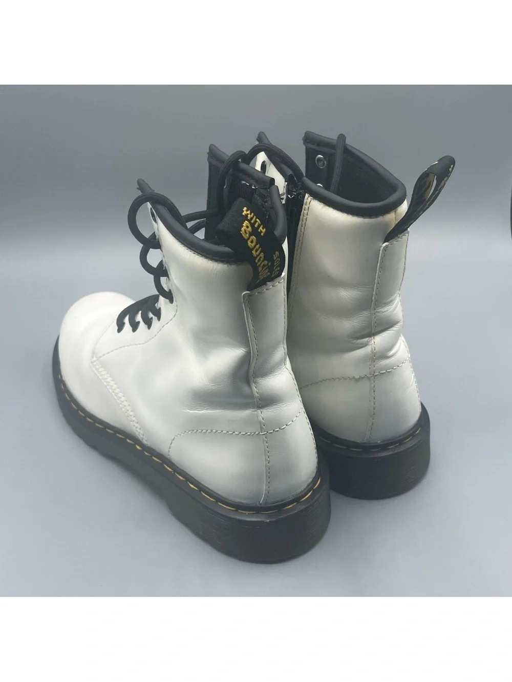 Dr. Martens White Lace-Up Boots